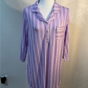 Purple Striped Women's Sleep Shirt size medium